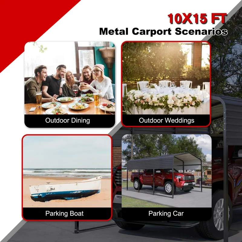 Carport protecting vehicle from elements