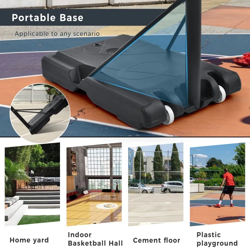 Professional basketball system in backyard setting